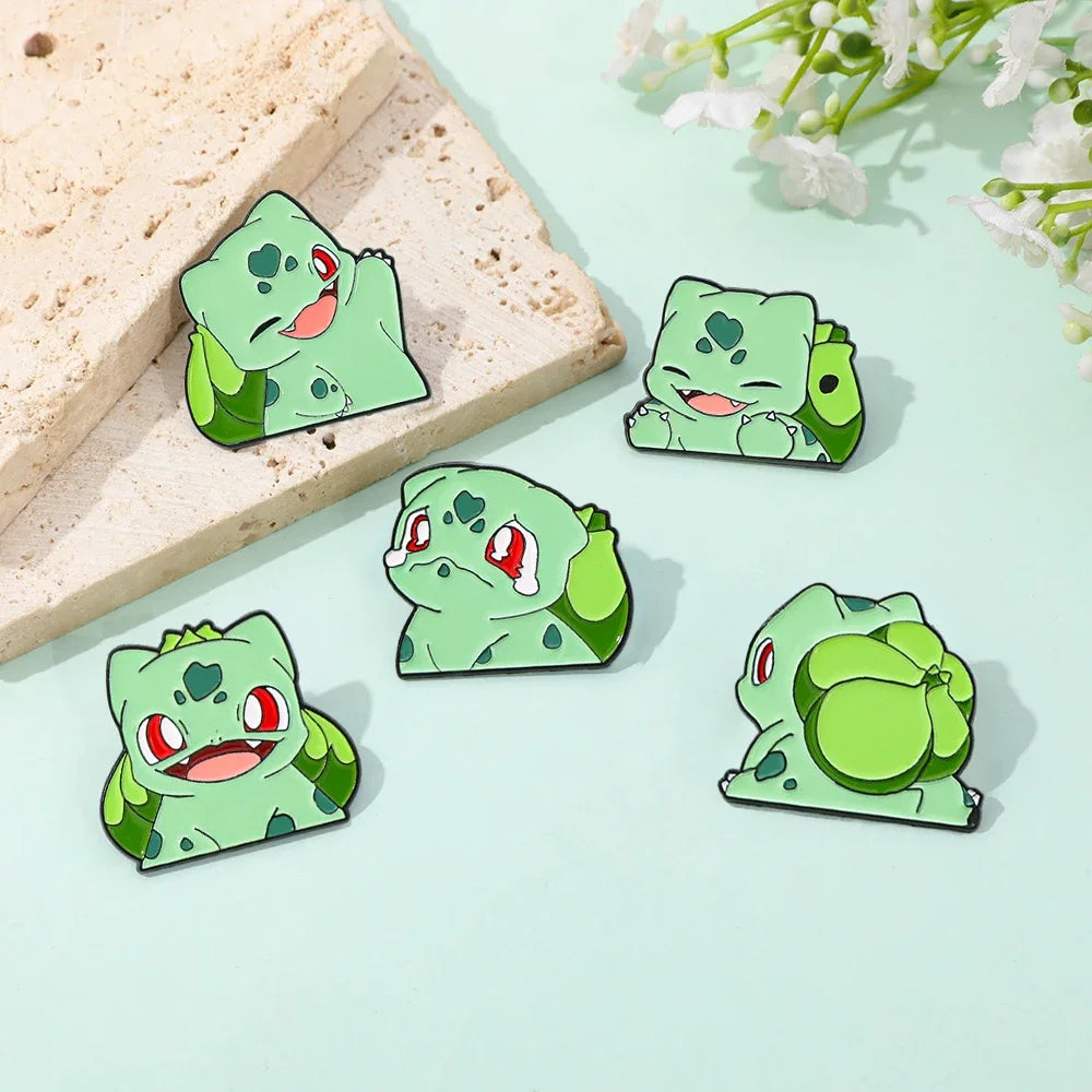 Pokemon Bulbasaur Enamel Pin Set - 5 Piece Pokemon Collection