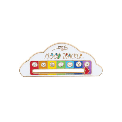 Colorful cloud-shaped_white_mood tracker on a white background