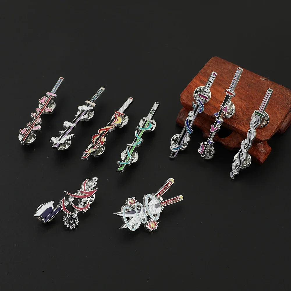 Demon Slayer sword enamel pins 15 piece set - lapel pin | Brooch | Japanese anime cute pins