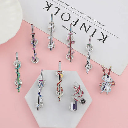 Demon Slayer sword enamel pins 15 piece set - lapel pin | Brooch | Japanese anime cute pins
