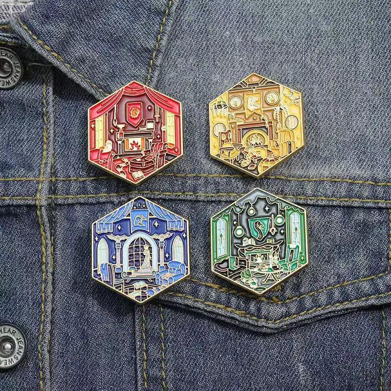 Harry Potter Fantasy movie common room pin - cartoon design cute enamel pin badge lapel pin brooches 