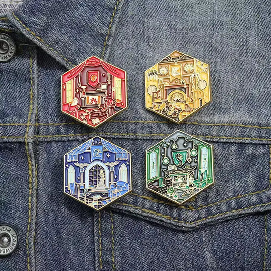 Harry Potter Fantasy movie common room pin - cartoon design cute enamel pin badge lapel pin brooches 