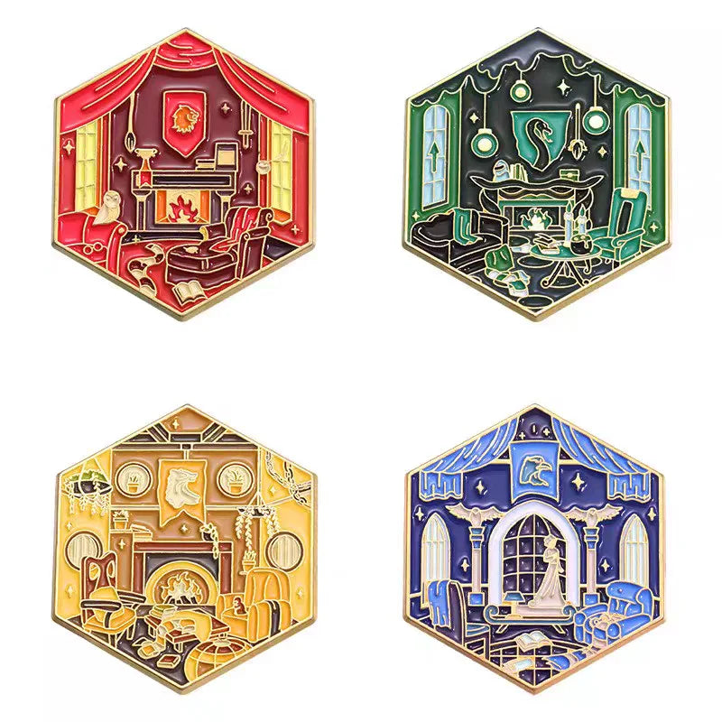 Harry Potter Fantasy movie common room pin - cartoon design cute enamel pin badge lapel pin brooches 