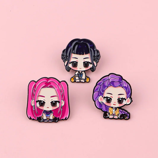 Kpop Demon hunters lapel pin enamel pin - brooch for hats, bag and shirts | Mira, Zoey, Rumi