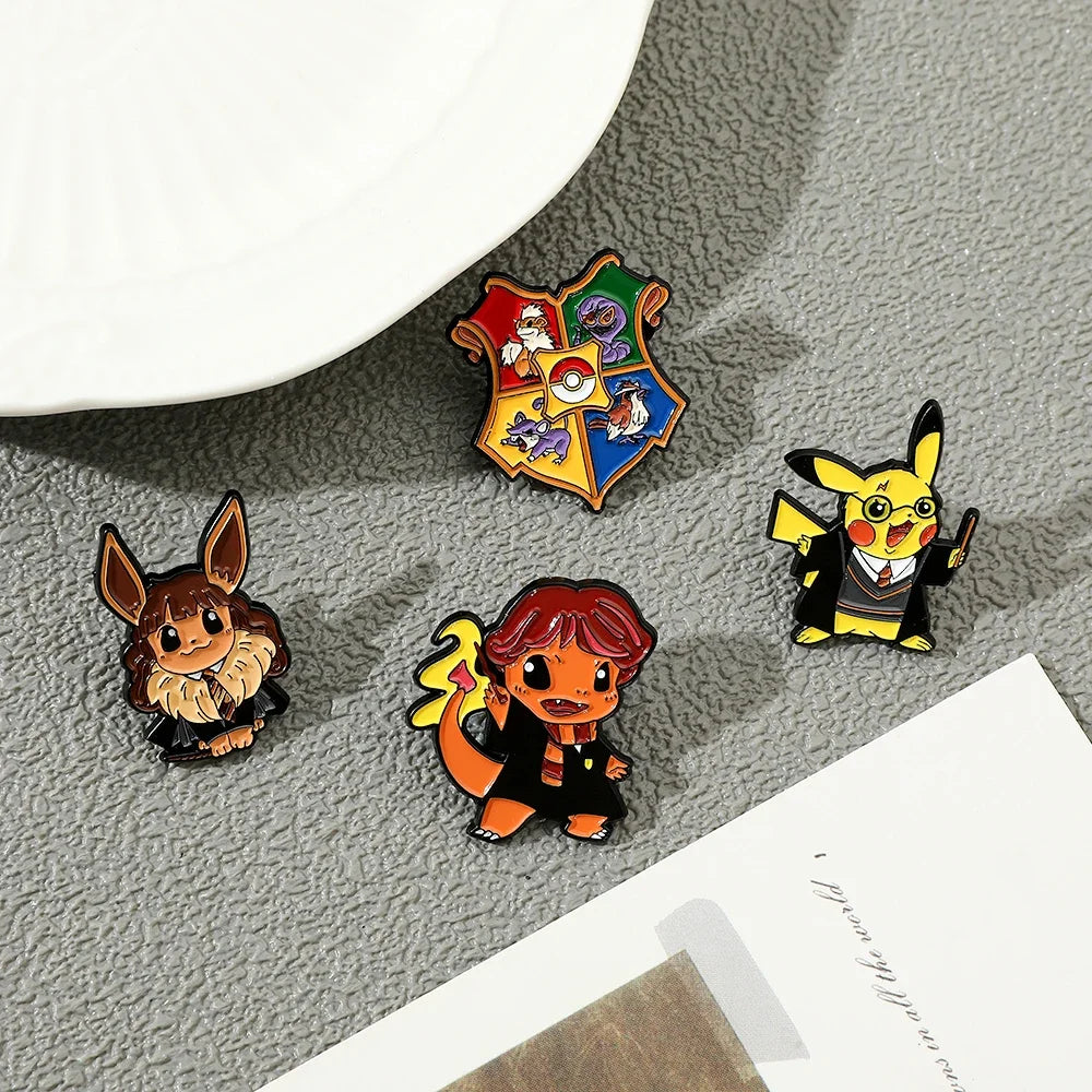 Pokemon Harry Potter brooch pins - cute anime lapel pin badges