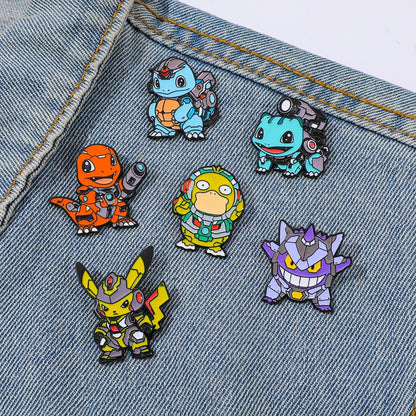 Pokemon enamel pins 6 piece set - cute anime lapel pin collection