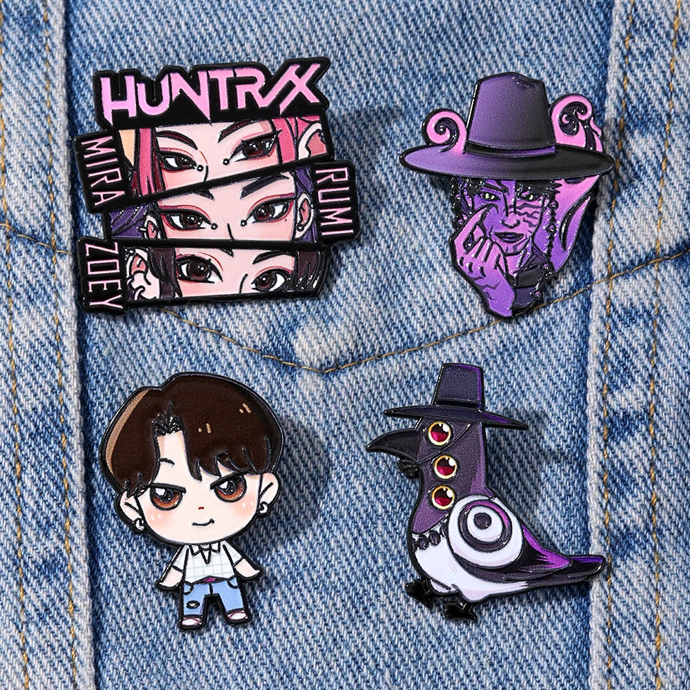 K-Pop Demon Hunters Lapel Pin Set (4 Pcs)