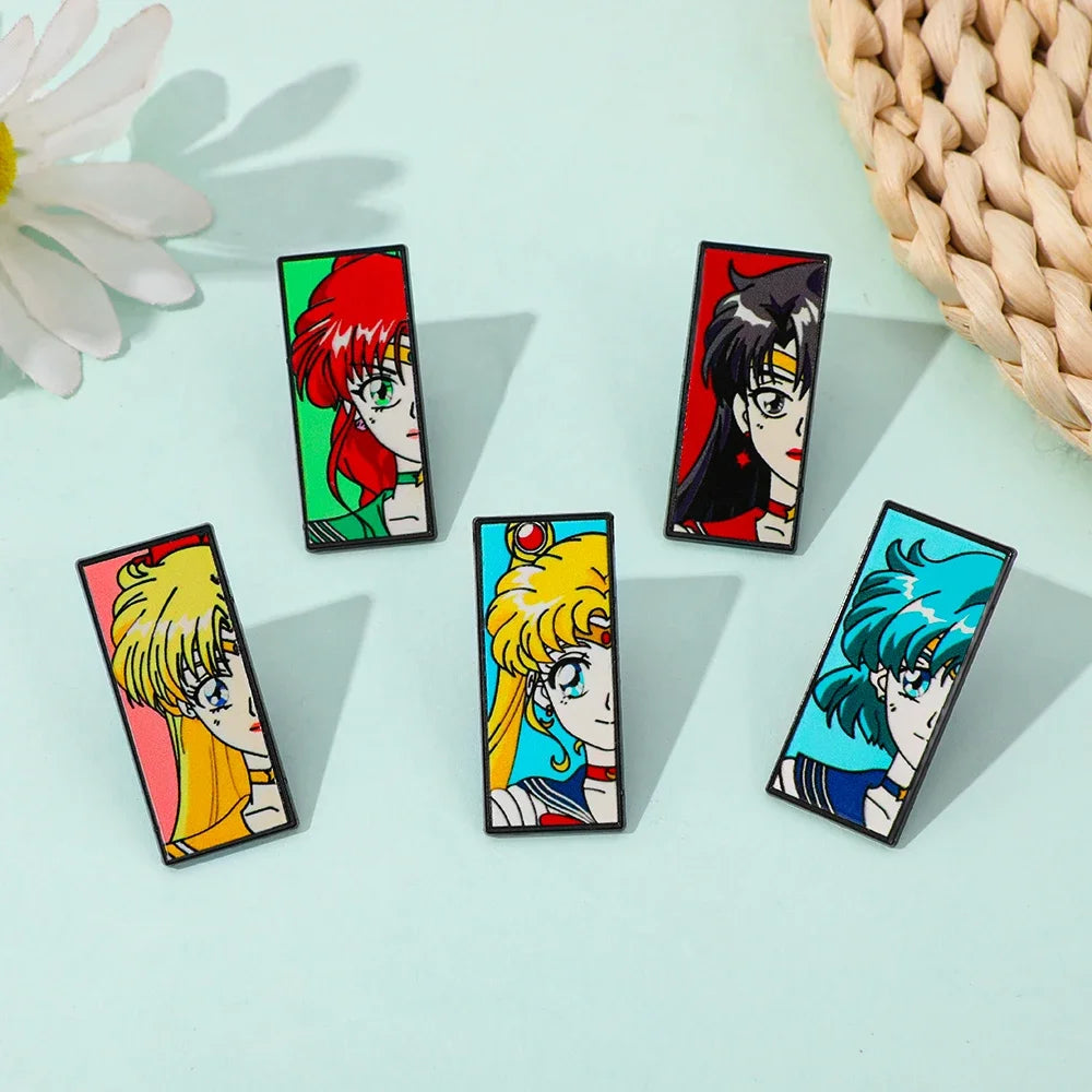 Sailor Moon anime-style character 5-piece pins