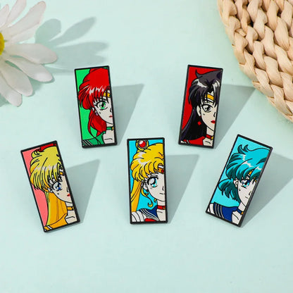 Sailor Moon anime-style character 5-piece pins