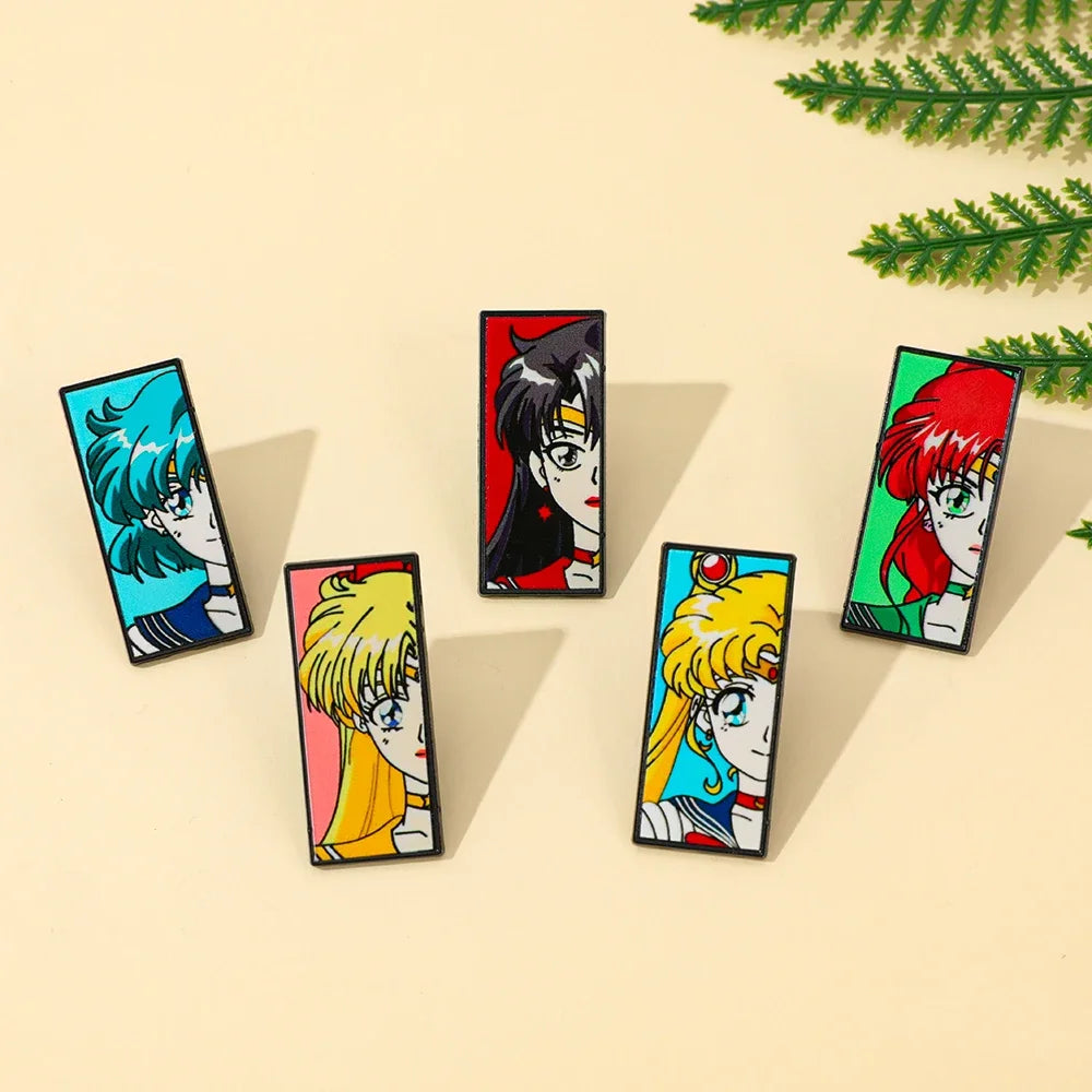Sailor Moon anime-style character 5-piece pins