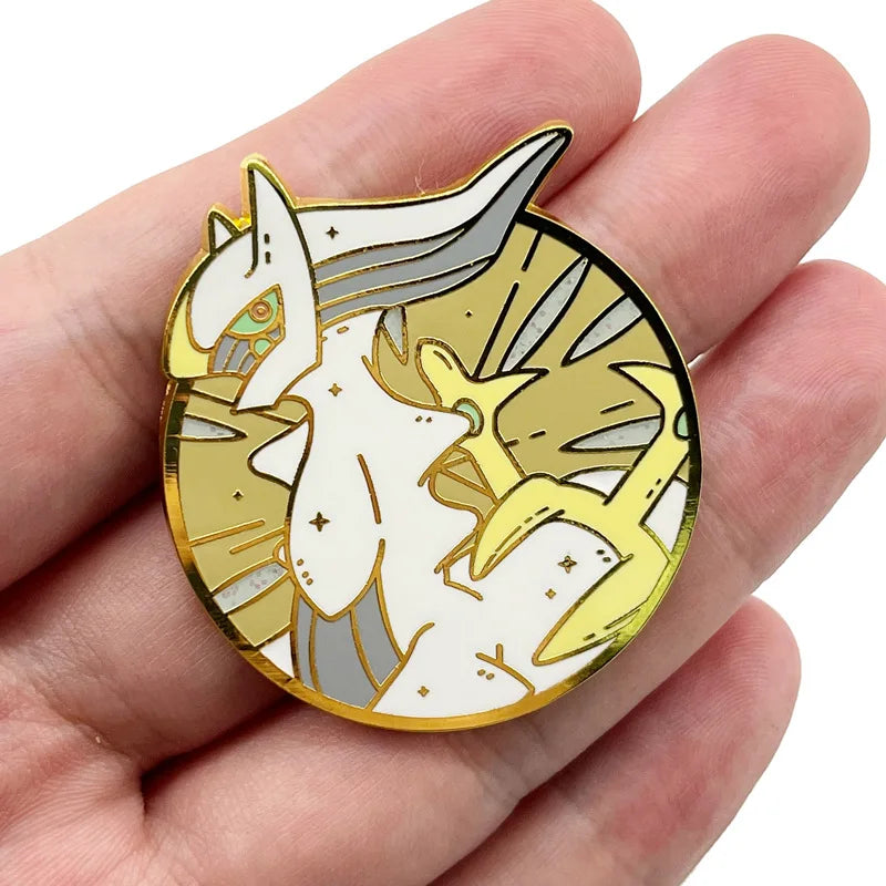 Pokemon Legendary Enamel Pins - Jirachi, Arceus, Kyogre, Rayquaza Collection