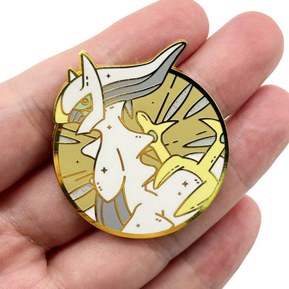 Pokemon Legendary Enamel Pins - Jirachi, Arceus, Kyogre, Rayquaza Collection