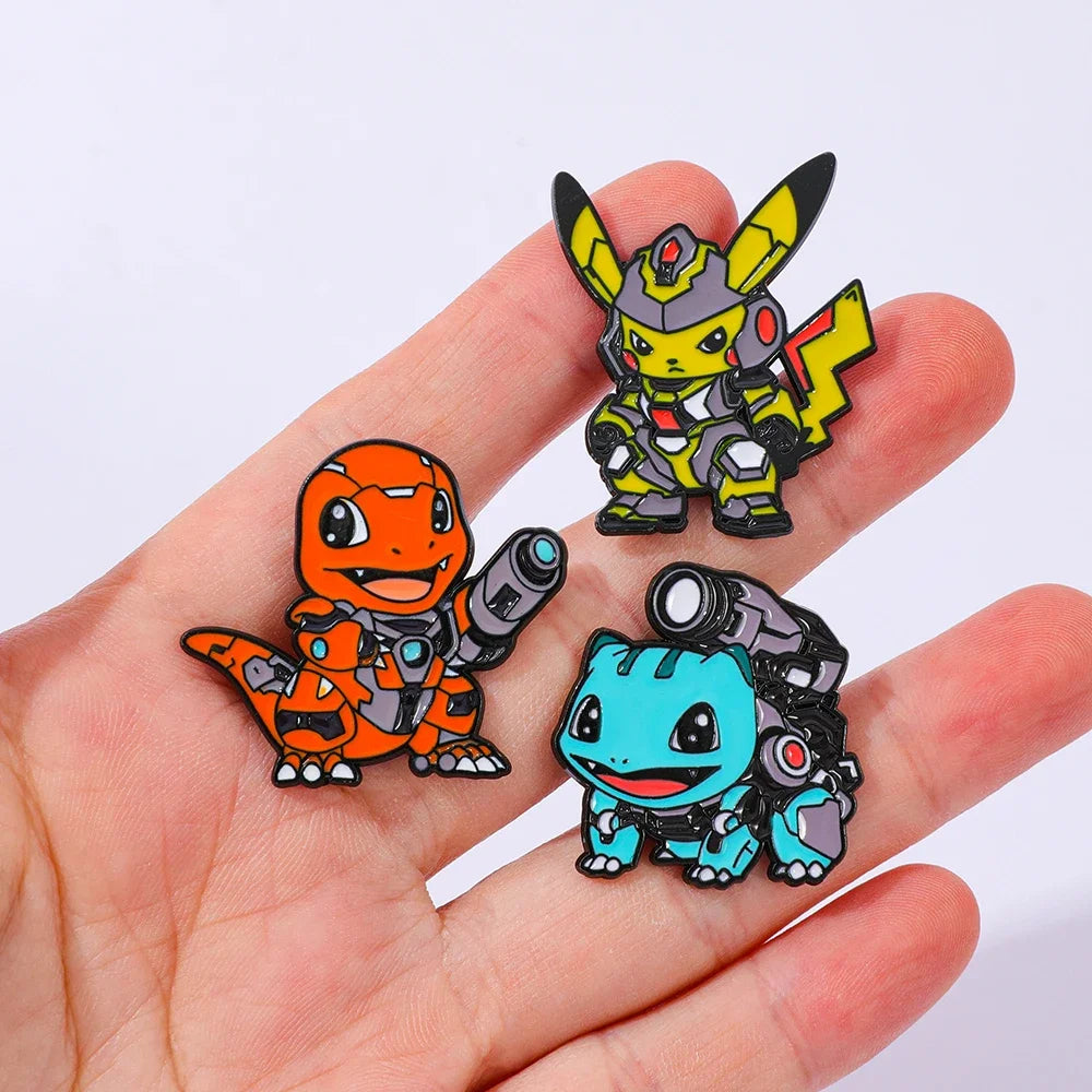 Pokemon Futuristic Cartoon Brooch Lapel Pin Set (6 Pcs)