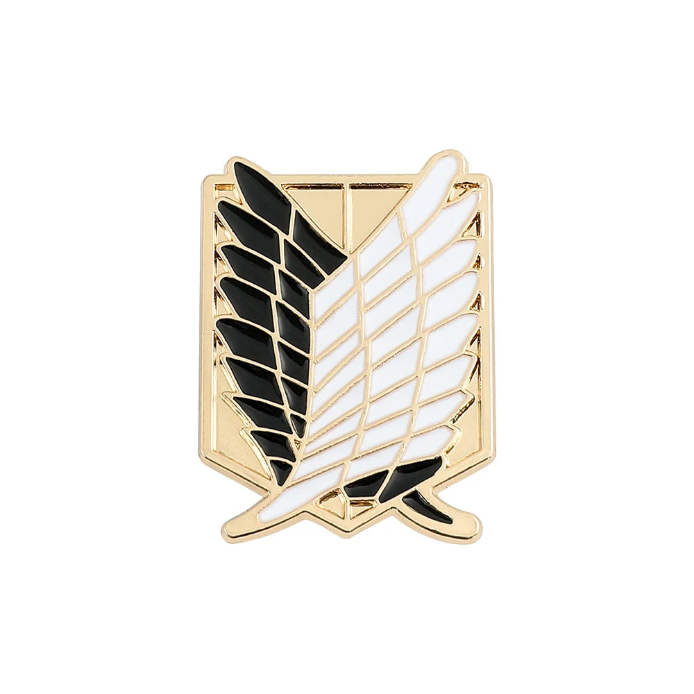 ATTACK ON TITAN Japanese Anime  Enamel Pin | Eren Jaeger & Mikasa Ackerman Brooch