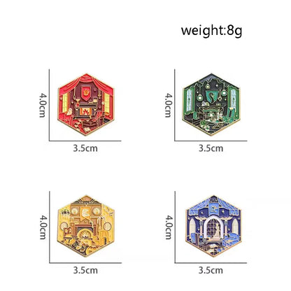 Four hexagonal pins with dimensions and weight information 