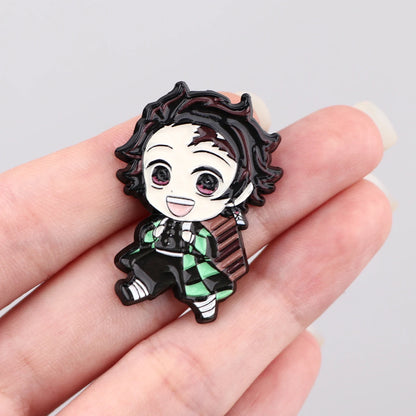 Demon Slayer cute character Enamel Pin -Tanjiro, Nezuko, Zenitsu, Inosuke and Giyu