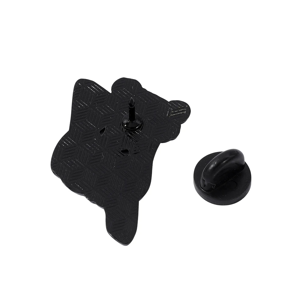 Black bear-shaped object on a white background