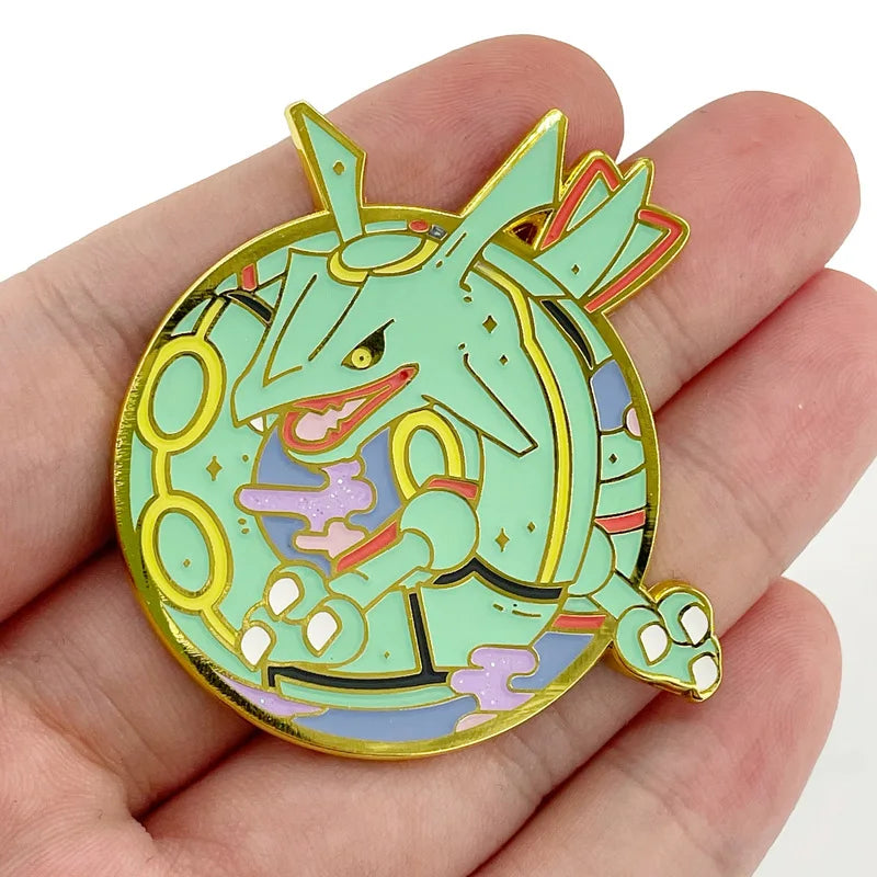 Pokemon Legendary Enamel Pins - Jirachi, Arceus, Kyogre, Rayquaza Collection