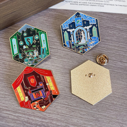 Harry Potter Fantasy movie common room pin - cartoon design cute enamel pin badge lapel pin brooches 