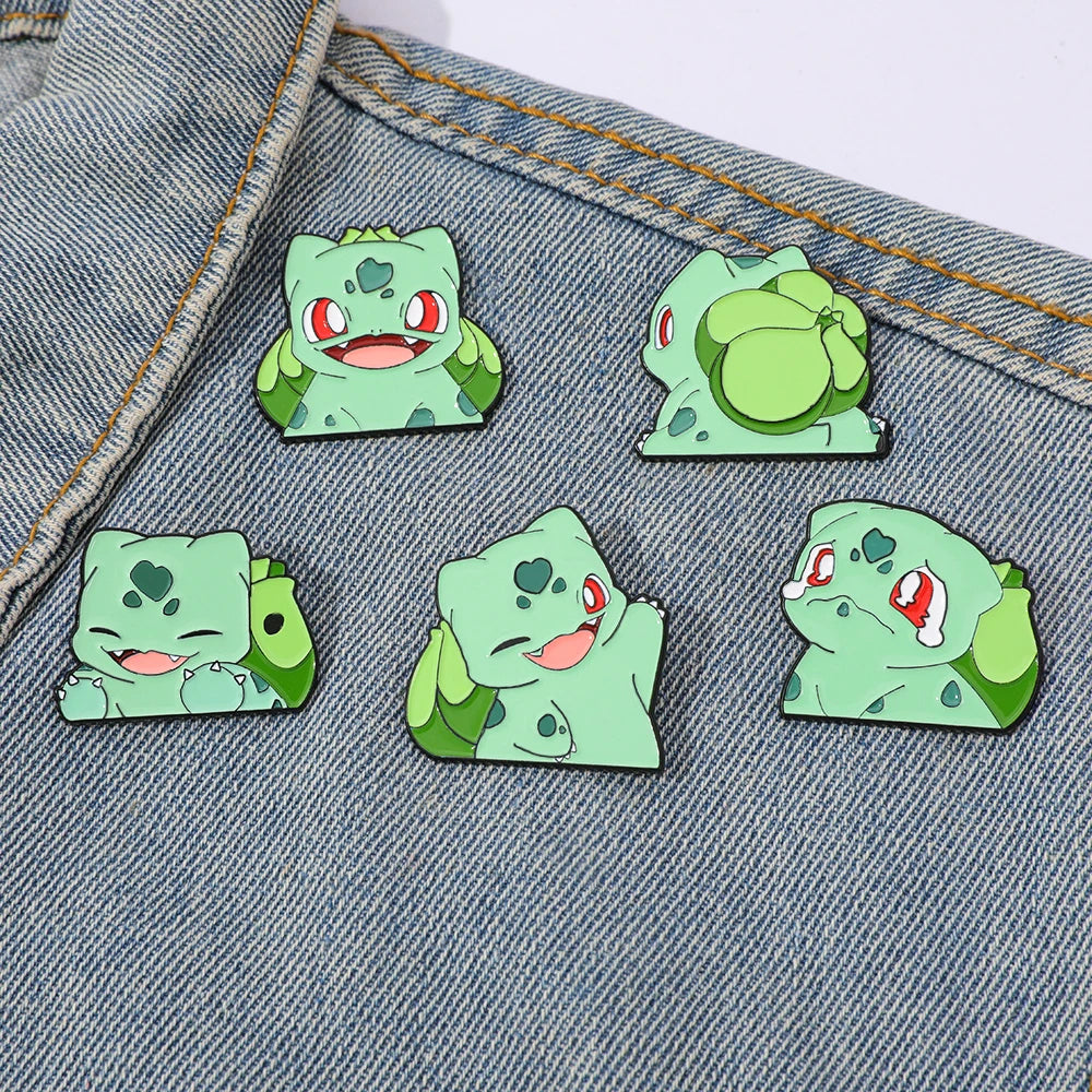 Pokemon Bulbasaur Enamel Pin Set - 5 Piece Pokemon Collection