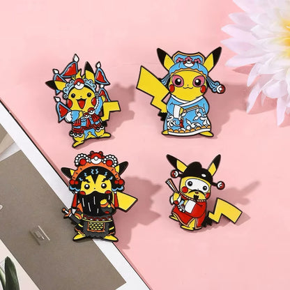 Pokemon Pikachu Chinese Opera Enamel Pin Set - 4 Piece Collection