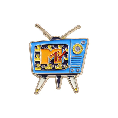 Retro MTV Television Enamel Pin - 80s Vintage Cartoon Badge