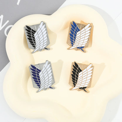 ATTACK ON TITAN Japanese Anime  Enamel Pin | Eren Jaeger & Mikasa Ackerman Brooch