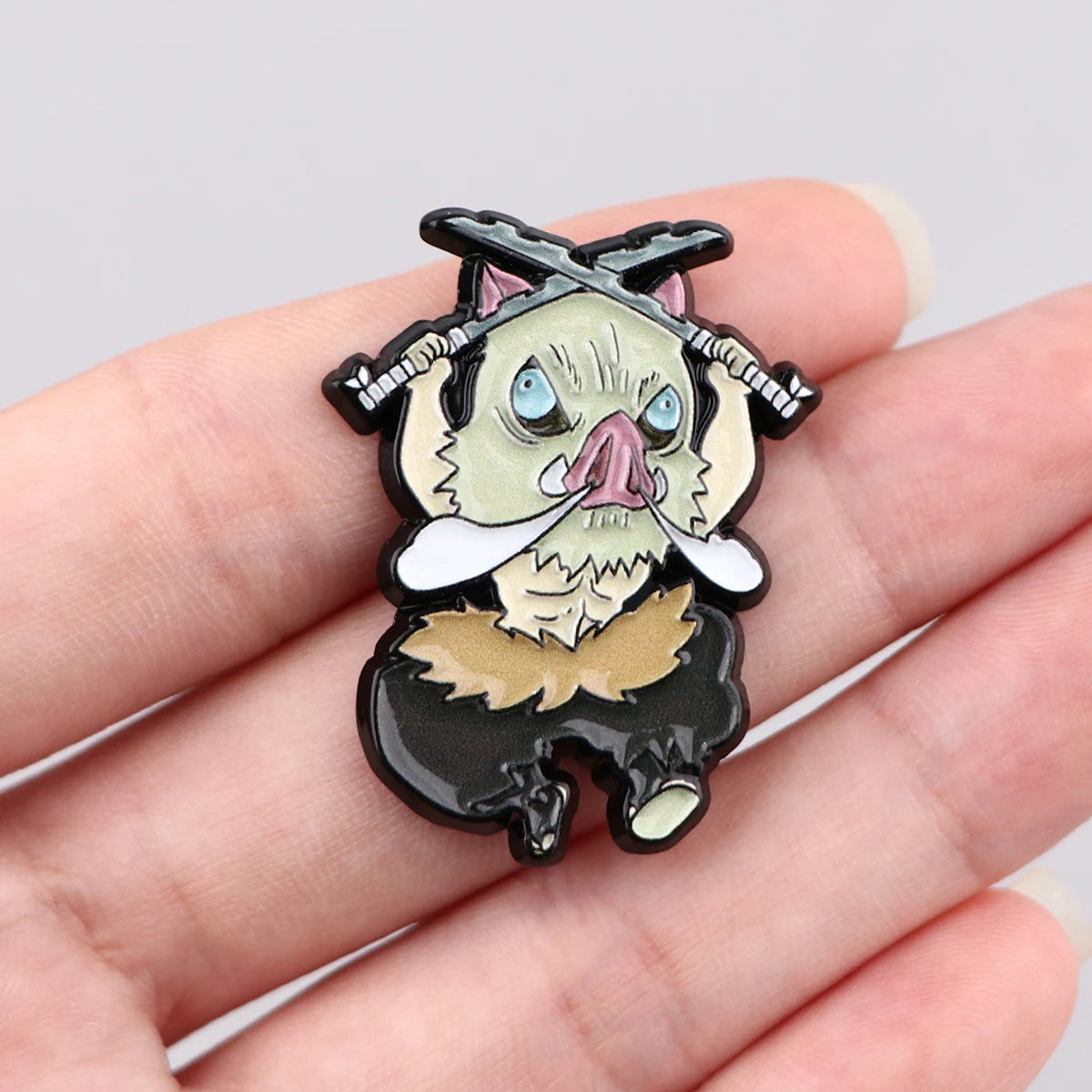 Demon Slayer cute character Enamel Pin -Tanjiro, Nezuko, Zenitsu, Inosuke and Giyu
