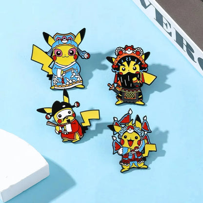 Pokemon Pikachu Chinese Opera Enamel Pin Set - 4 Piece Collection