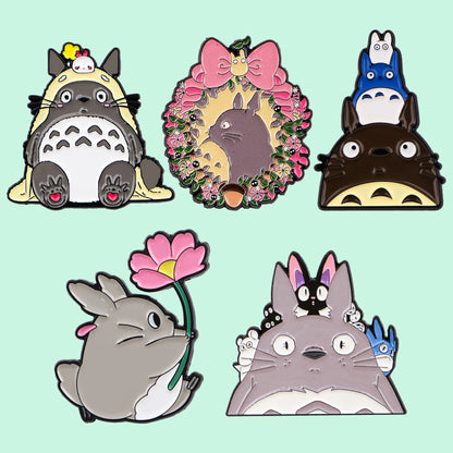 Ghibli Studio Totoro Enamel Pin Set - 5 Piece Cute Lapel Badge Collection