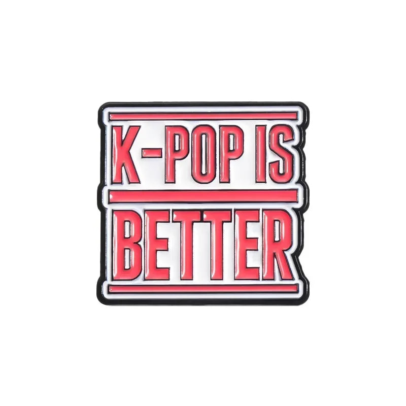I Love Kpop Music Enamel Pin - Collectible Badge for Fans