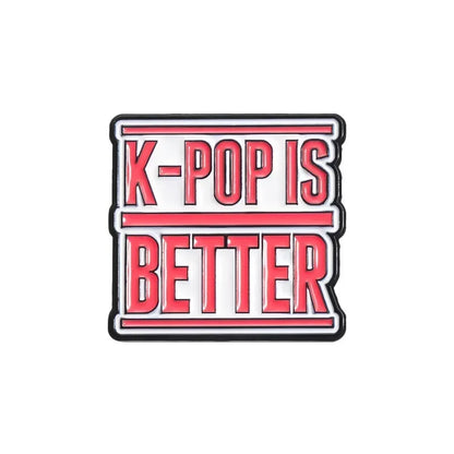 I Love Kpop Music Enamel Pin - Collectible Badge for Fans