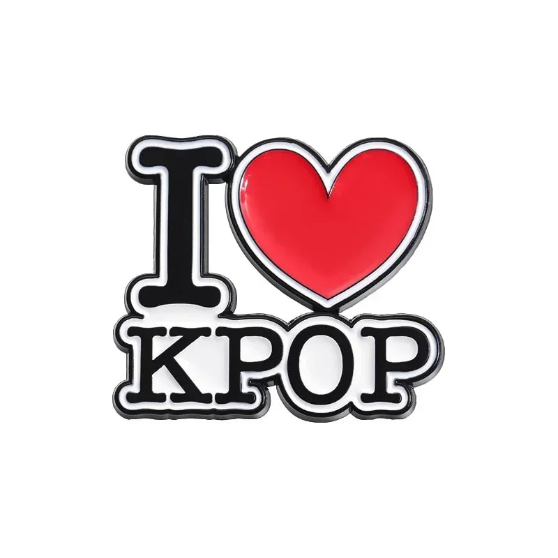 I Love Kpop Music Enamel Pin - Collectible Badge for Fans