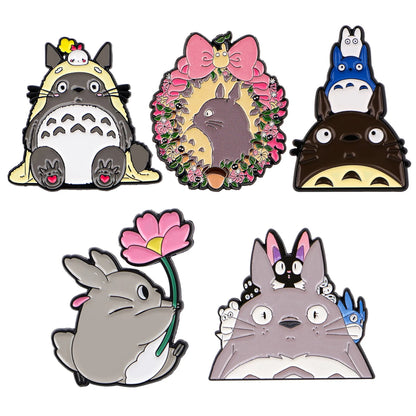 Ghibli Studio Totoro Enamel Pin Set - 5 Piece Cute Lapel Badge Collection