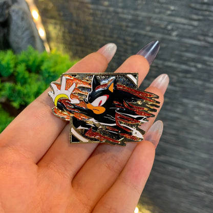 Sonic The Hedgehog Character Enamel Pin - Glittery Lapel Badge