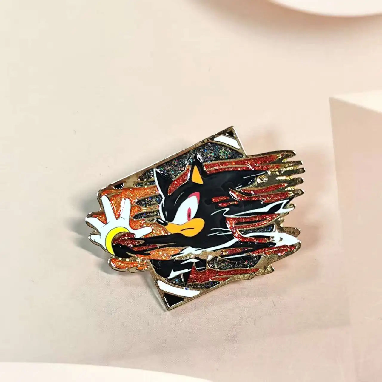 Sonic The Hedgehog Character Enamel Pin - Glittery Lapel Badge