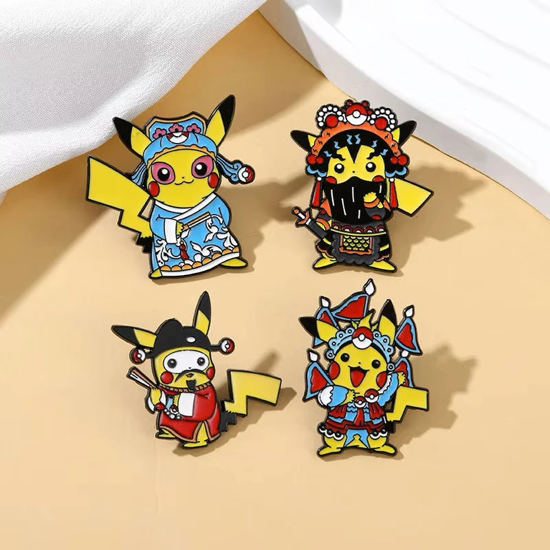 Pokemon Pikachu Chinese Opera Enamel Pin Set - 4 Piece Collection