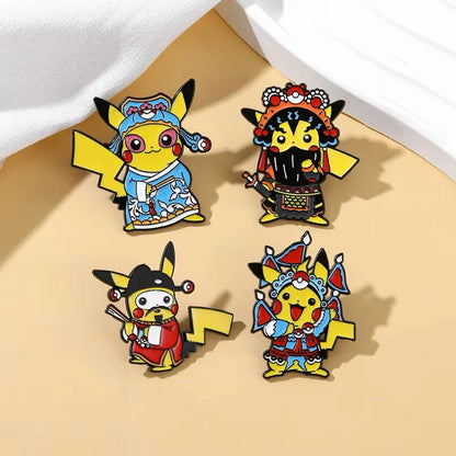 Pokemon Pikachu Chinese Opera Enamel Pin Set - 4 Piece Collection