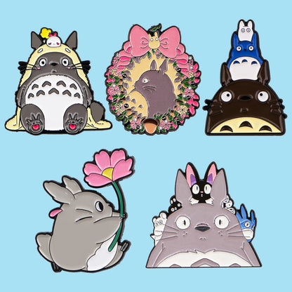 Ghibli Studio Totoro Enamel Pin Set - 5 Piece Cute Lapel Badge Collection