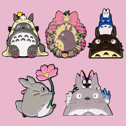 Ghibli Studio Totoro Enamel Pin Set - 5 Piece Cute Lapel Badge Collection