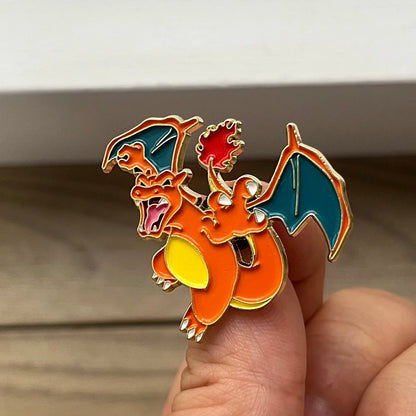 Pokemon Enamel Pin Set - 4 Piece Charizard Venusaur Squirtle Collection
