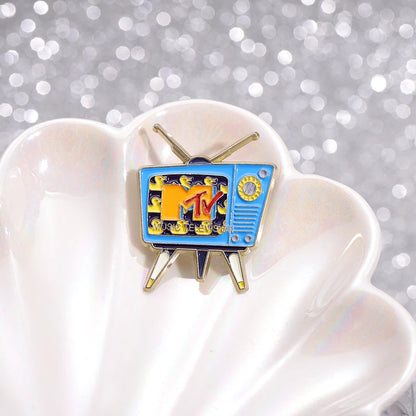Retro MTV Television Enamel Pin - 80s Vintage Cartoon Badge