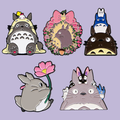 Ghibli Studio Totoro Enamel Pin Set - 5 Piece Cute Lapel Badge Collection