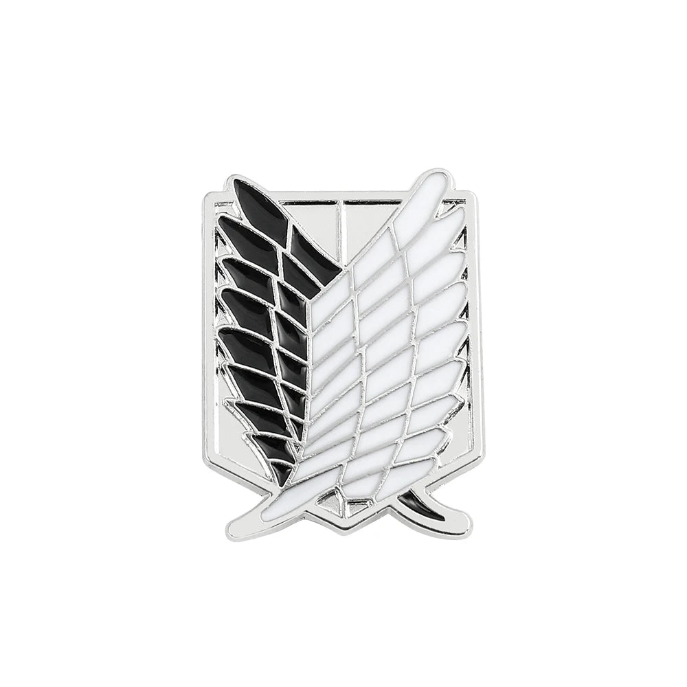 ATTACK ON TITAN Japanese Anime  Enamel Pin | Eren Jaeger & Mikasa Ackerman Brooch