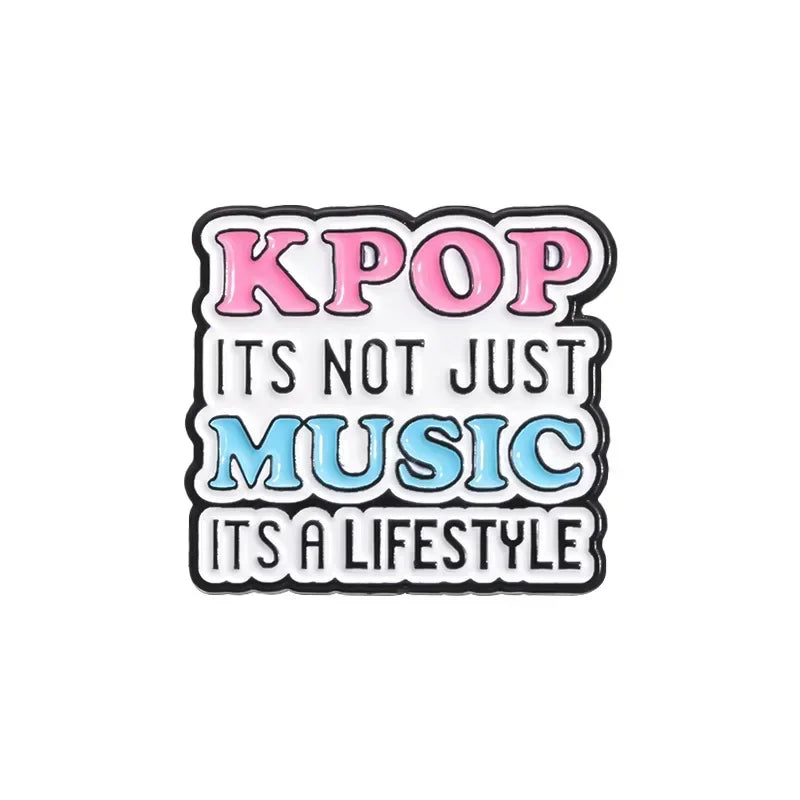 I Love Kpop Music Enamel Pin - Collectible Badge for Fans