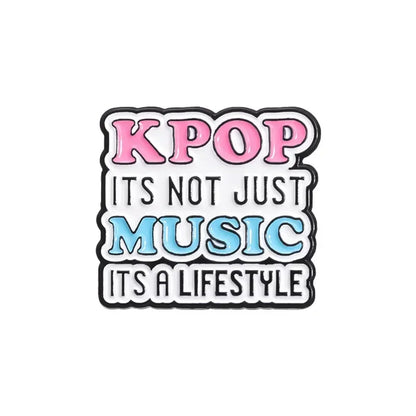 I Love Kpop Music Enamel Pin - Collectible Badge for Fans