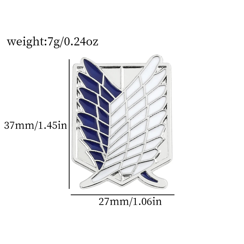 ATTACK ON TITAN Japanese Anime  Enamel Pin | Eren Jaeger & Mikasa Ackerman Brooch