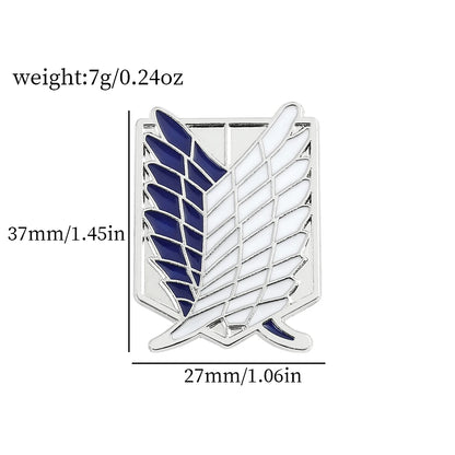 ATTACK ON TITAN Japanese Anime  Enamel Pin | Eren Jaeger & Mikasa Ackerman Brooch