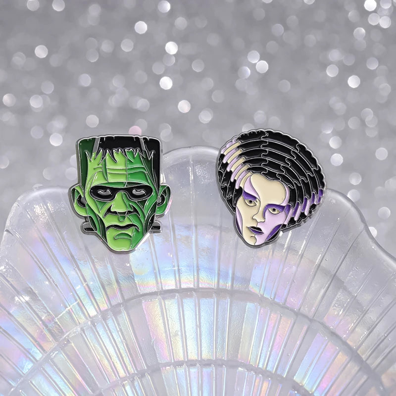 Horror Movie Monster Enamel Pins | Dracula & Classic Villain Brooch (Multiple Selections)