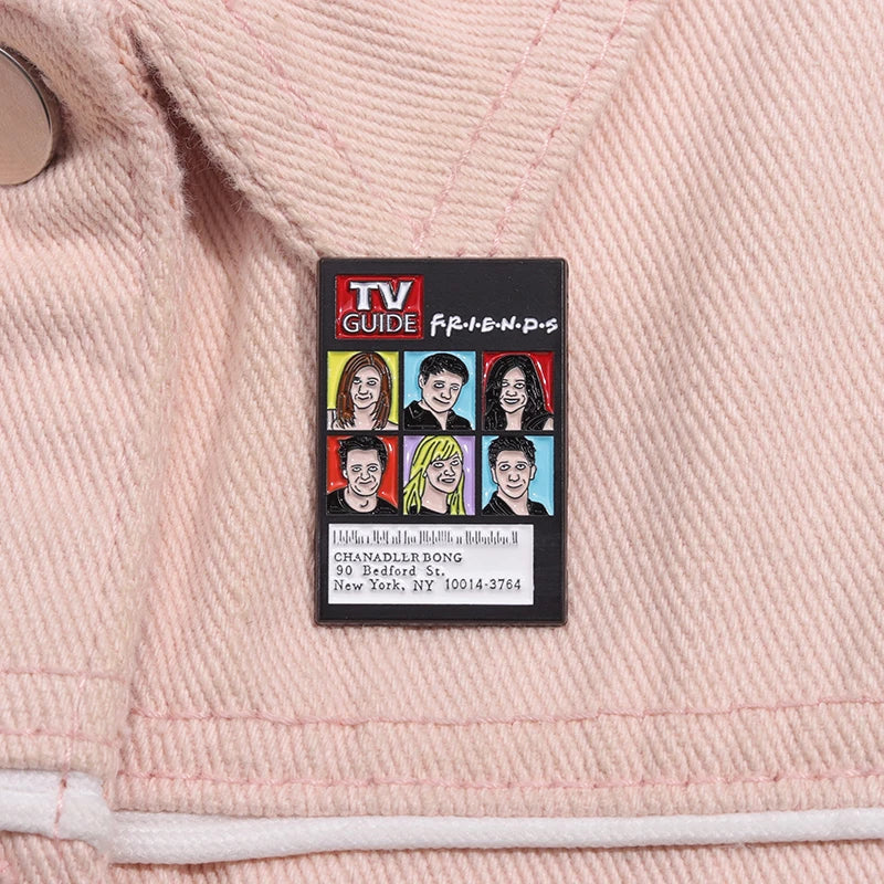 TV Guide magazine cover featuring 'Friends' characters -lapel pin enamel pin brooch for hats, bag and shirts